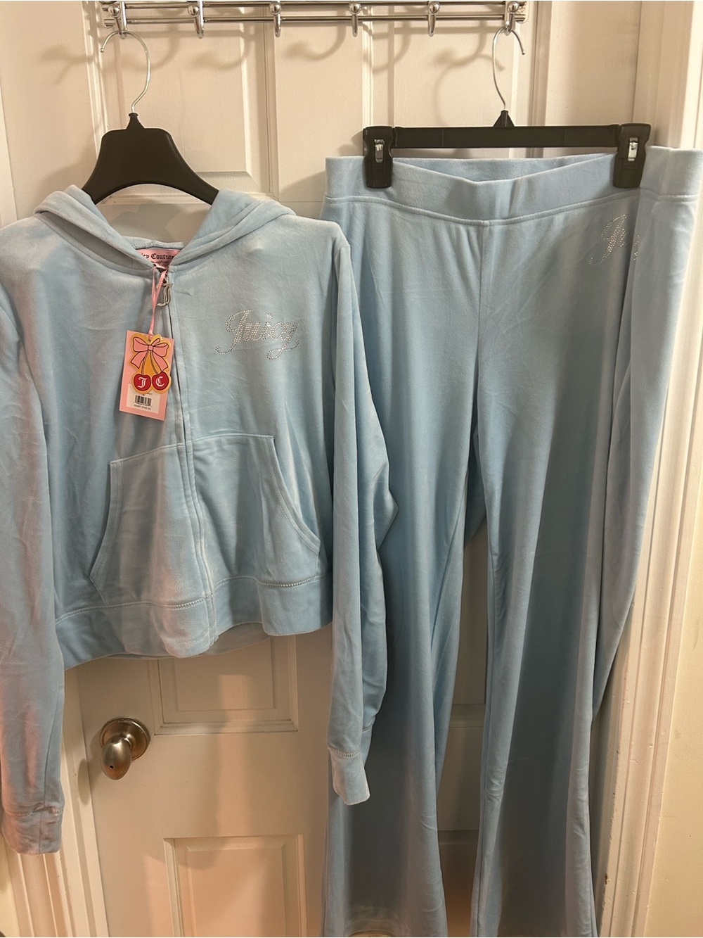NWT Juicy Couture Velour Frosted Blue Track Suit sweatsuit size x-large w… xl